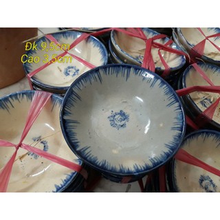 Chén sành thô hấp bánh bèo/chấm gia vị kiểu xưa truyền thống