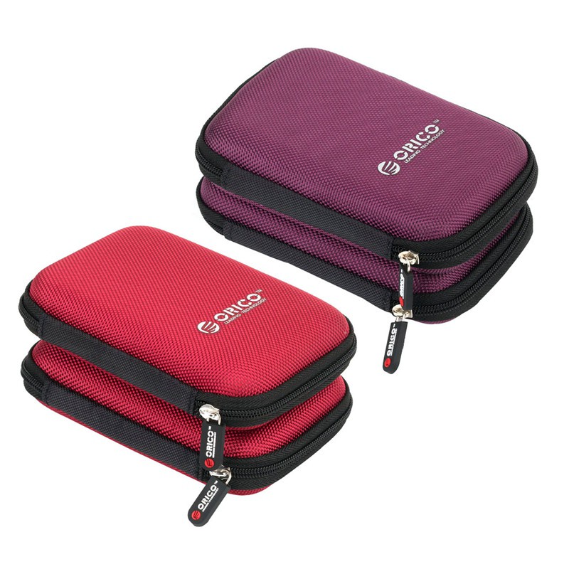Orico 2 Pcs Phd-25 2.5 Inch Hdd Protection Bag Box for External Hard Drive Storage Protection Case, Red & Purple