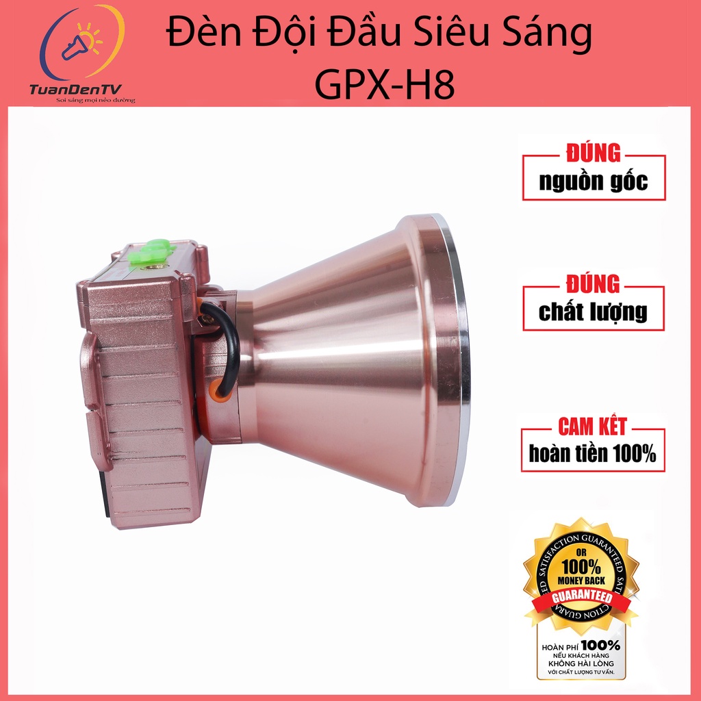 Đèn Đội Đầu Siêu Sáng Công Suất Lớn GPX H8 500W Chiếu Sáng 10H