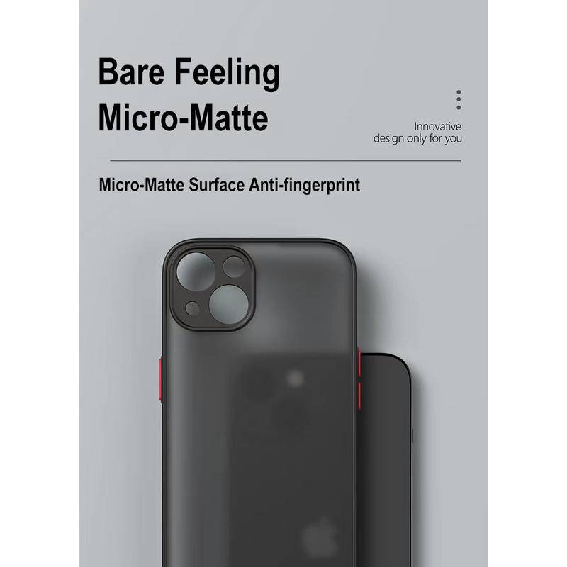 Ốp Điện Thoại Cứng Viền Silicon Dẻo Màu Nhám Mờ Thời Trang Chống Sốc Cho iPhone 13 12 Pro MAX iPhone12 iPhone13