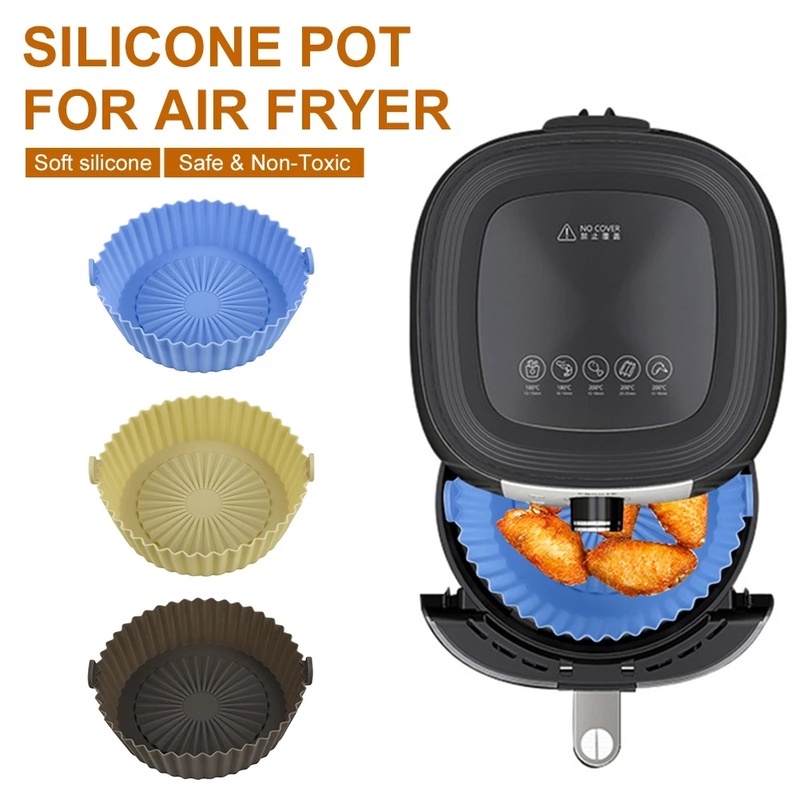 Tấm Lót Nồi Chiên Không Khí Bằng Silicone Cách Nhiệt Chống Dính Có Thể Tái Sử Dụng