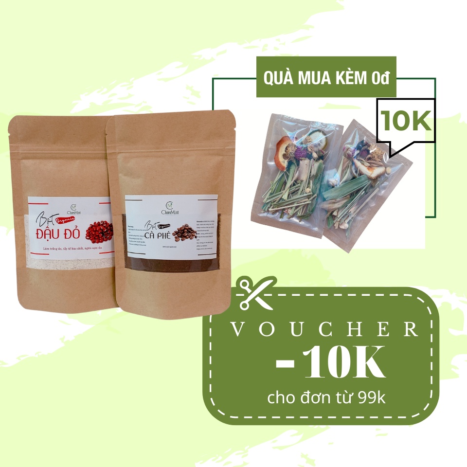 Combo bột đậu đỏ cà phê tẩy da chết, tắm trắng (hamdmade)