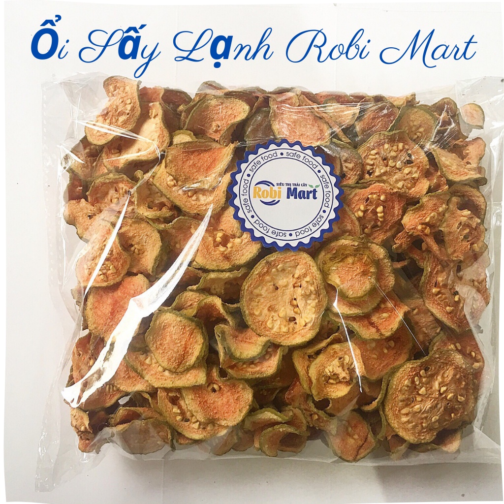 Ổi ruột đỏ thái lát sấy lạnh Robi Mart gói 100g - Lát đẹp hàng chính hãng