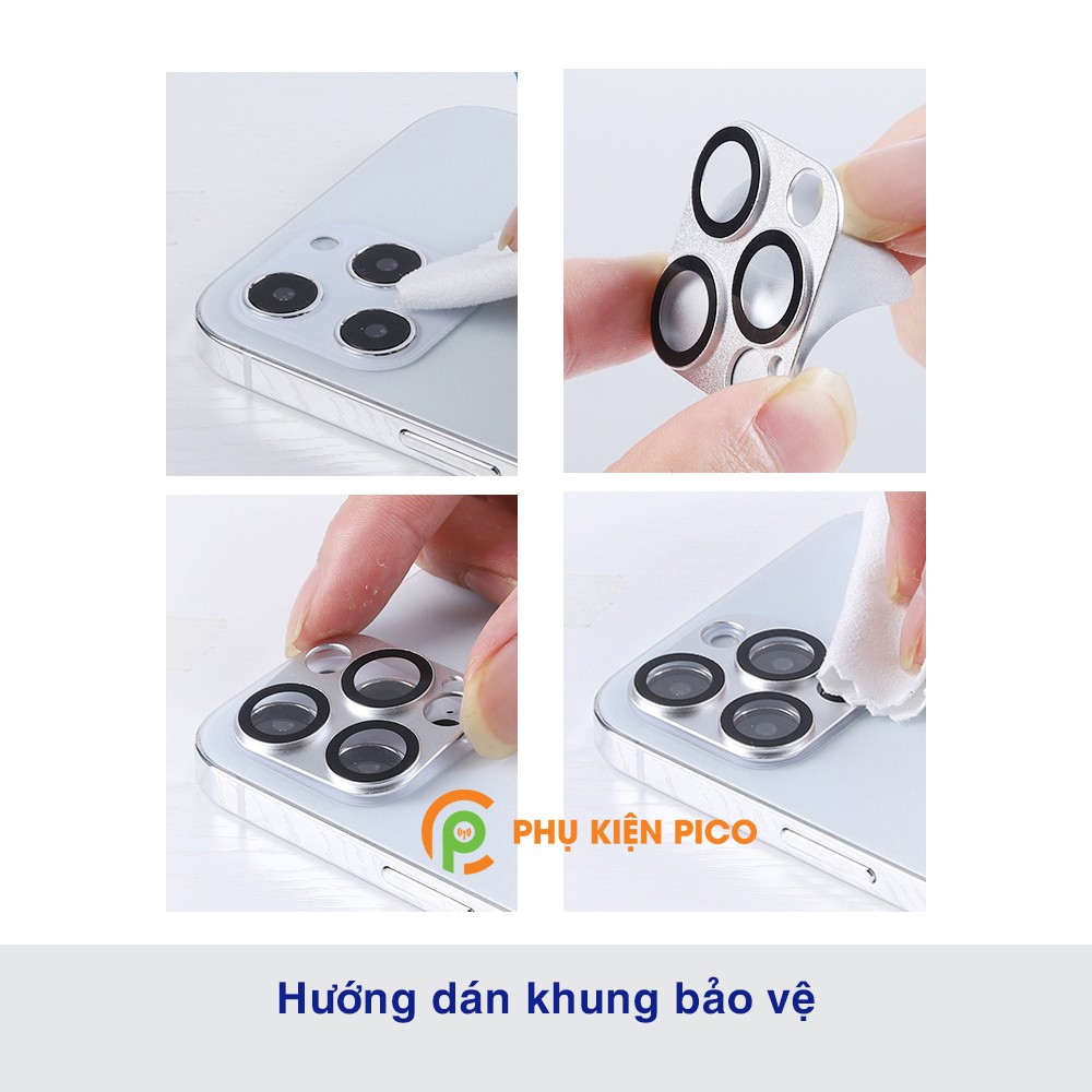 Khung nhôm bảo vệ camera Iphone 12 Pro kèm kính cường lực, chống trầy xước, va đập - Dán camera Iphone 12 Pro