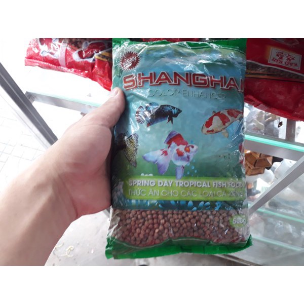Thức ăn cho cá cảnh gói 500g Shanghai.