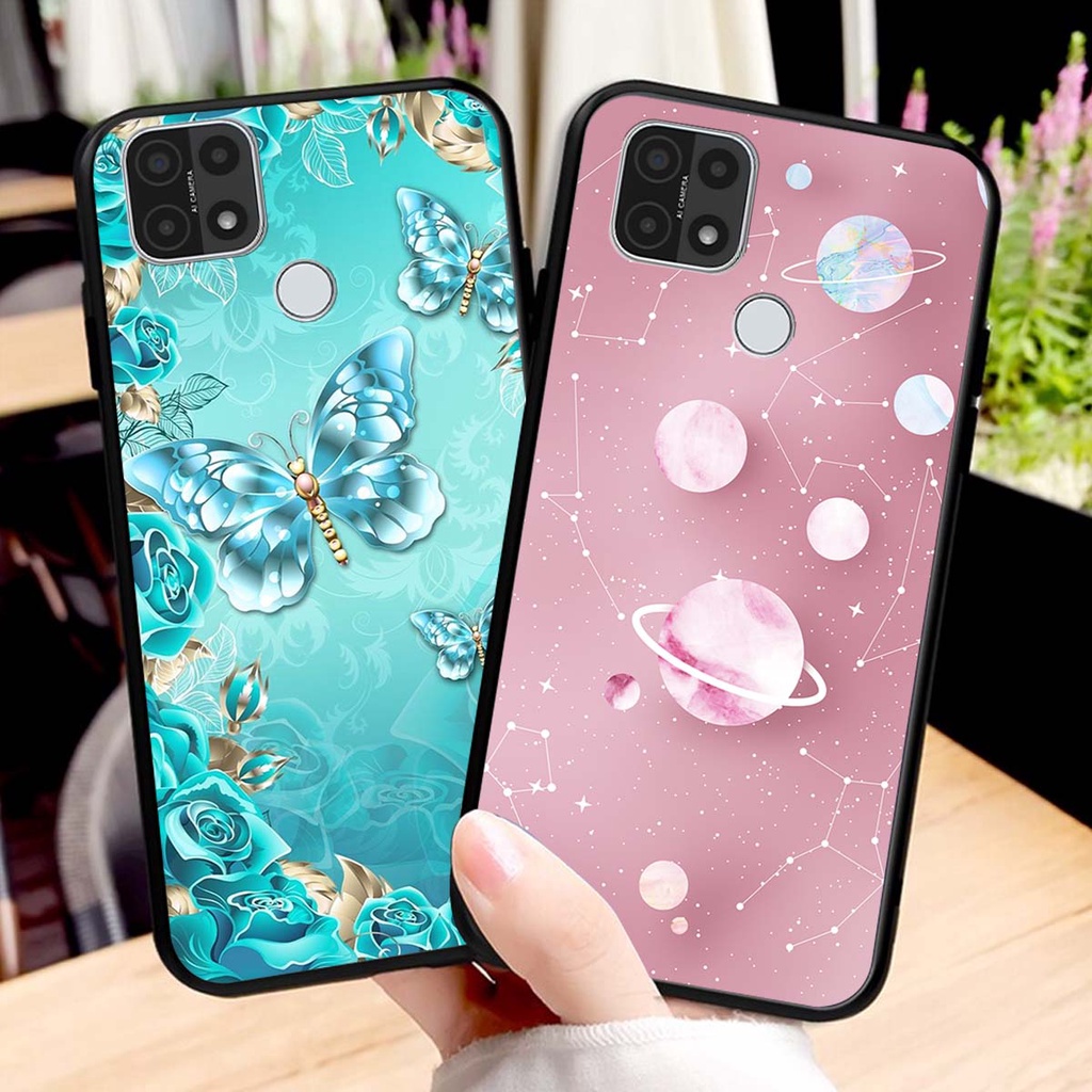 Ốp lưng Oppo A15 in hình hoa xinh xắn, hiện đại , thời trang ,phong cách