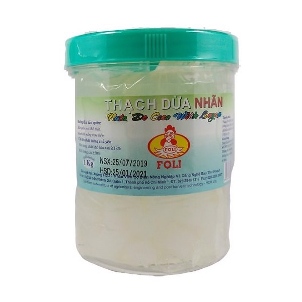 Thạch dừa sâm bổ lượng / nhãn/ vải Foli hũ 1kg