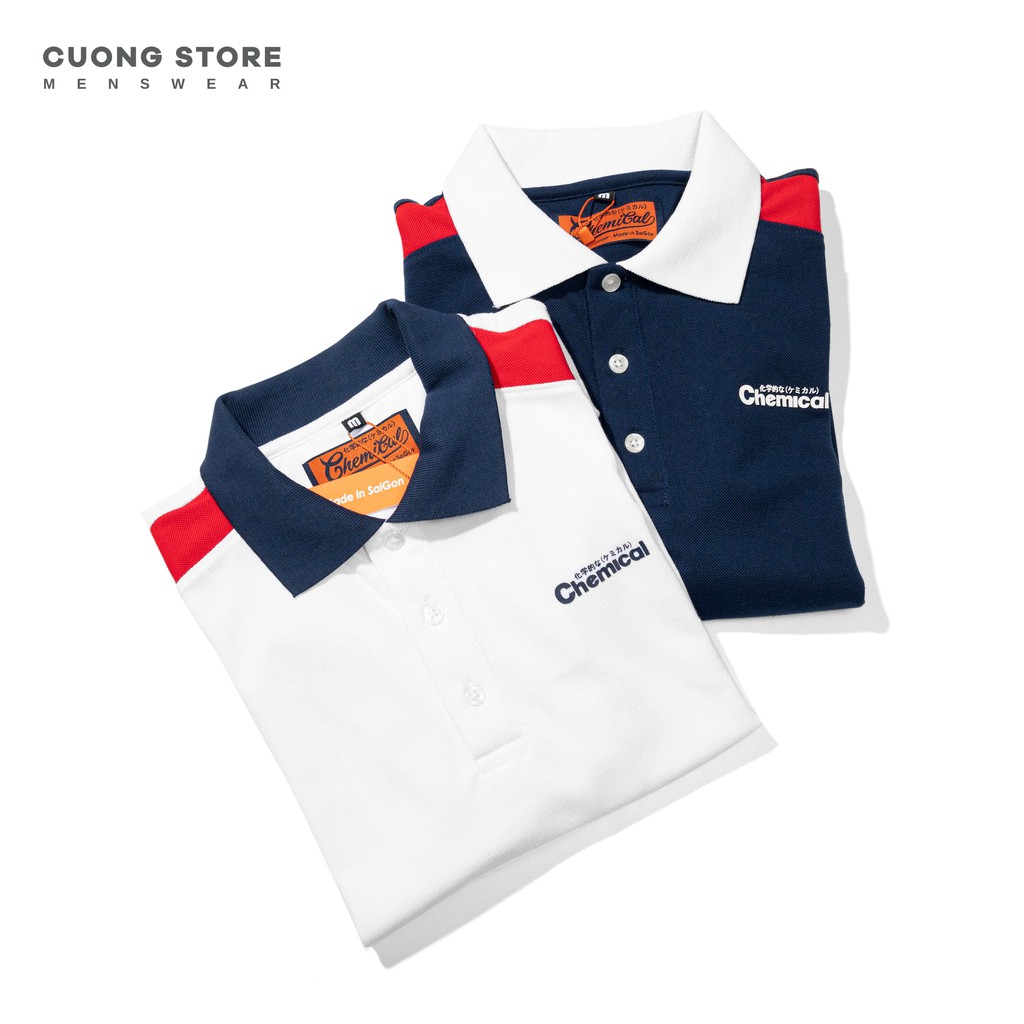 Áo thun Polo nam phối viền CHEMICAL 110136 vải cá sấu Cotton cao cấp chuẩn form trẻ trung năng động CUONG STORE