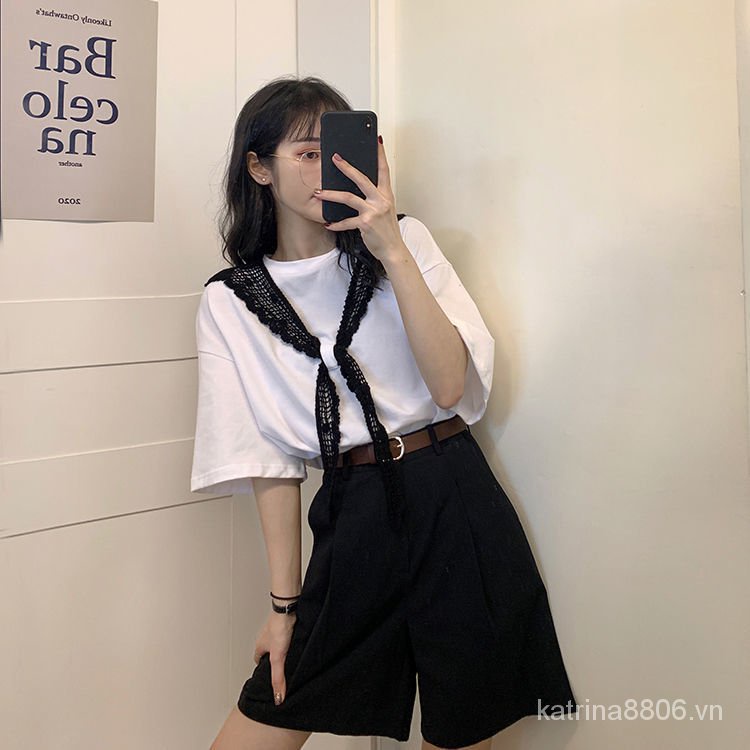 Set áo thun và quần ngắn lưng cao ống rộng phong cách Hàn Quốc dành cho nữ
 | BigBuy360 - bigbuy360.vn