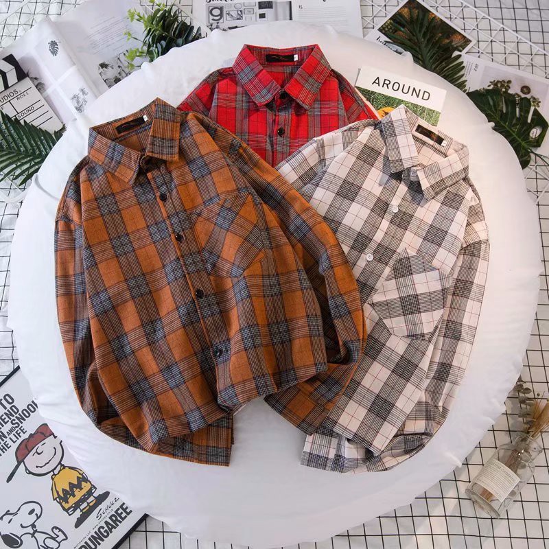 [ Mã CBMAUG88 giảm 10% tối đa 20K đơn 99K ] Áo sơ mi tay dài kẻ sọc caro đơn giản thời trang cho nam giới | BigBuy360 - bigbuy360.vn