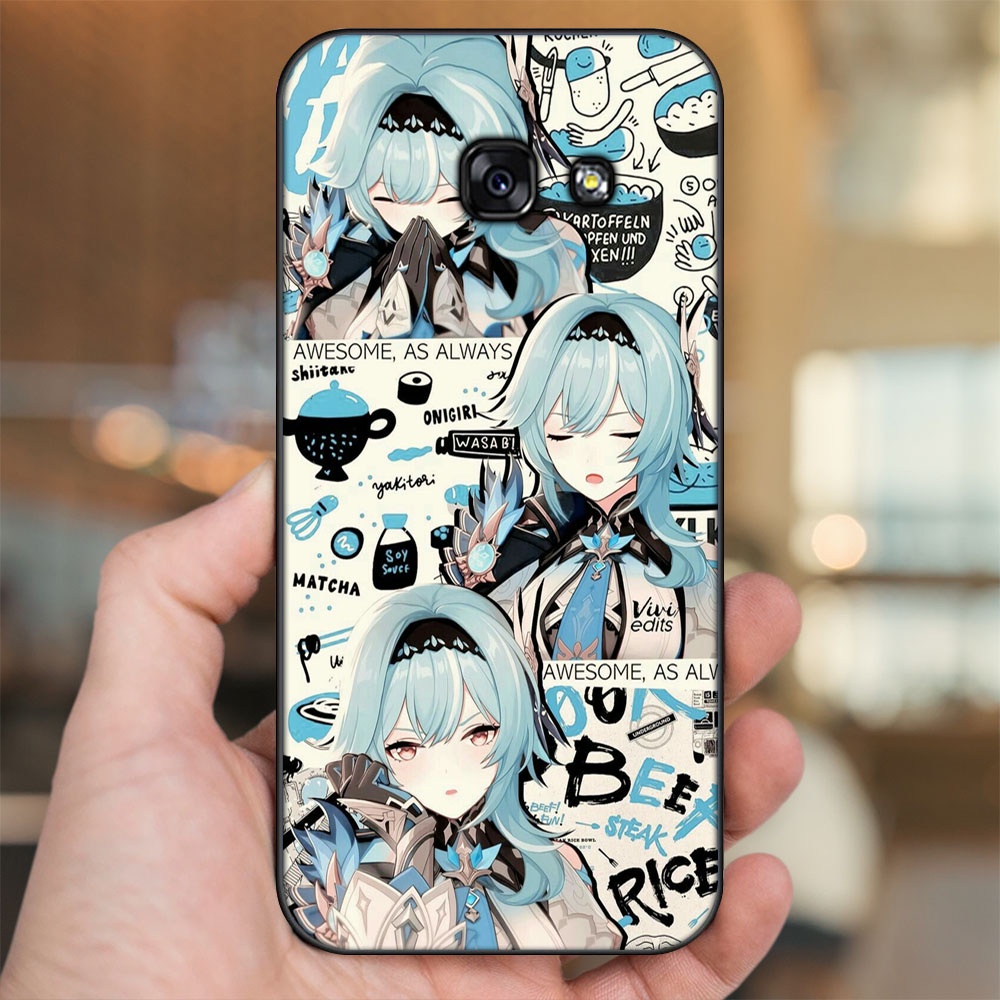 Ốp lưng Samsung A3 2017, A5 2017, A7 2017 viền đen in hình Eula Genshin Impact