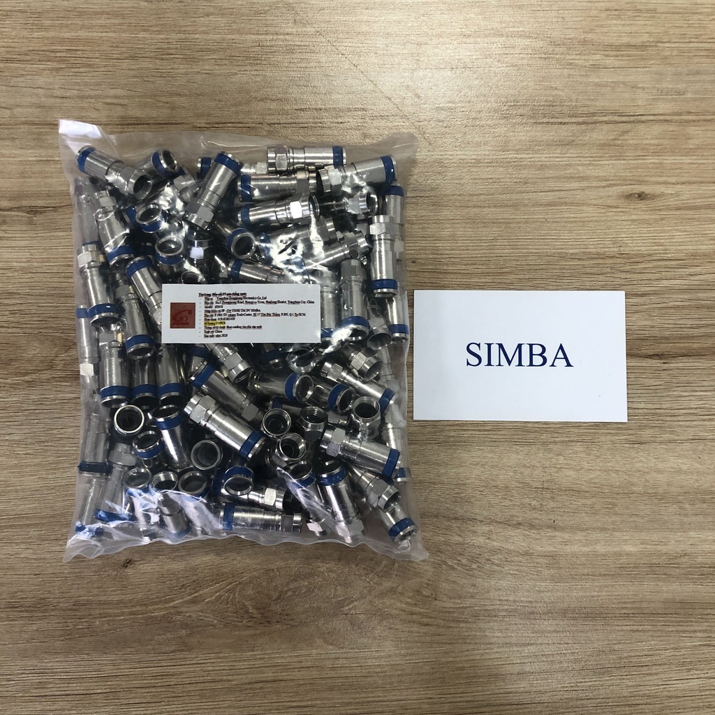 10 Cái đầu nối F5 cho truyền hình cáp, anten chảo K+, rắc F5 Camera loại nén cao cấp Model : FE058 Hãng ZG