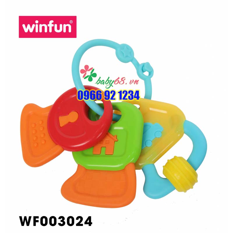 Set 3 món đồ chơi điện thoại, Vô lăng phát nhạc kèm chìa khóa gặm nướu Winfun WF003025