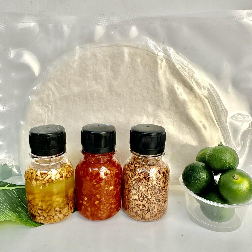 Bánh Tráng Ớt Rim Mật Ong - SET Bánh Tráng Phơi Sương Ớt Rim Mật Ong Dầu Tỏi Chấm Tắc Siêu Tiện Lợi Siêu Ngon LiliFood