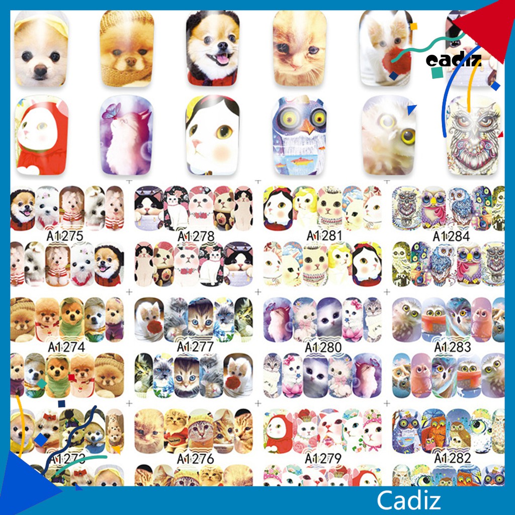 [Hàng mới về] Set 12 tờ miếng dán trang trí móng tiện lợi