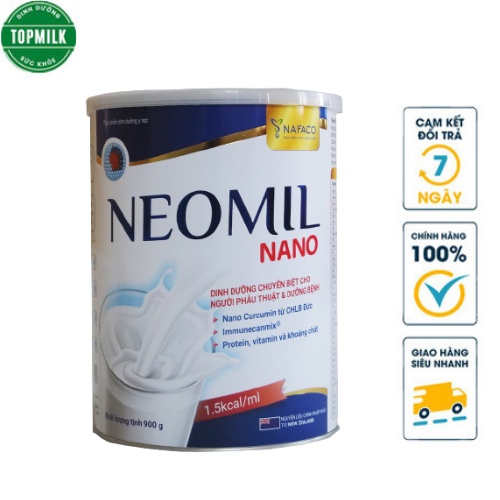 Sữa bột Neomil Nano 900g dinh dưỡng cho người sau phẫu thuật giảm sẹo lồi , người bệnh mới ốm dậy