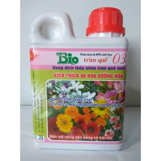 Phân bón lá sinh học  Bio TRÙN QUẾ 03 kích thích ra hoa, dưỡng hoa - chai 250 ml