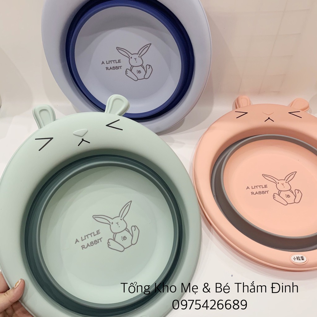 Chậu rửa mặt thỏ gập gọn cho bé - giao màu ngẫu nhiên