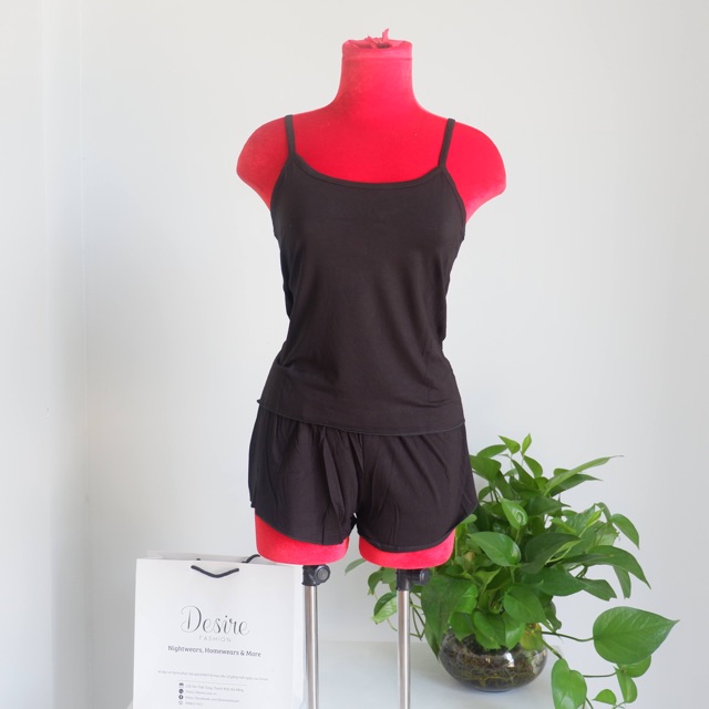 [Video thật] Đồ bộ hai dây thun cotton mềm mịn mặc nhà gợi cảm Desire DBN-0023