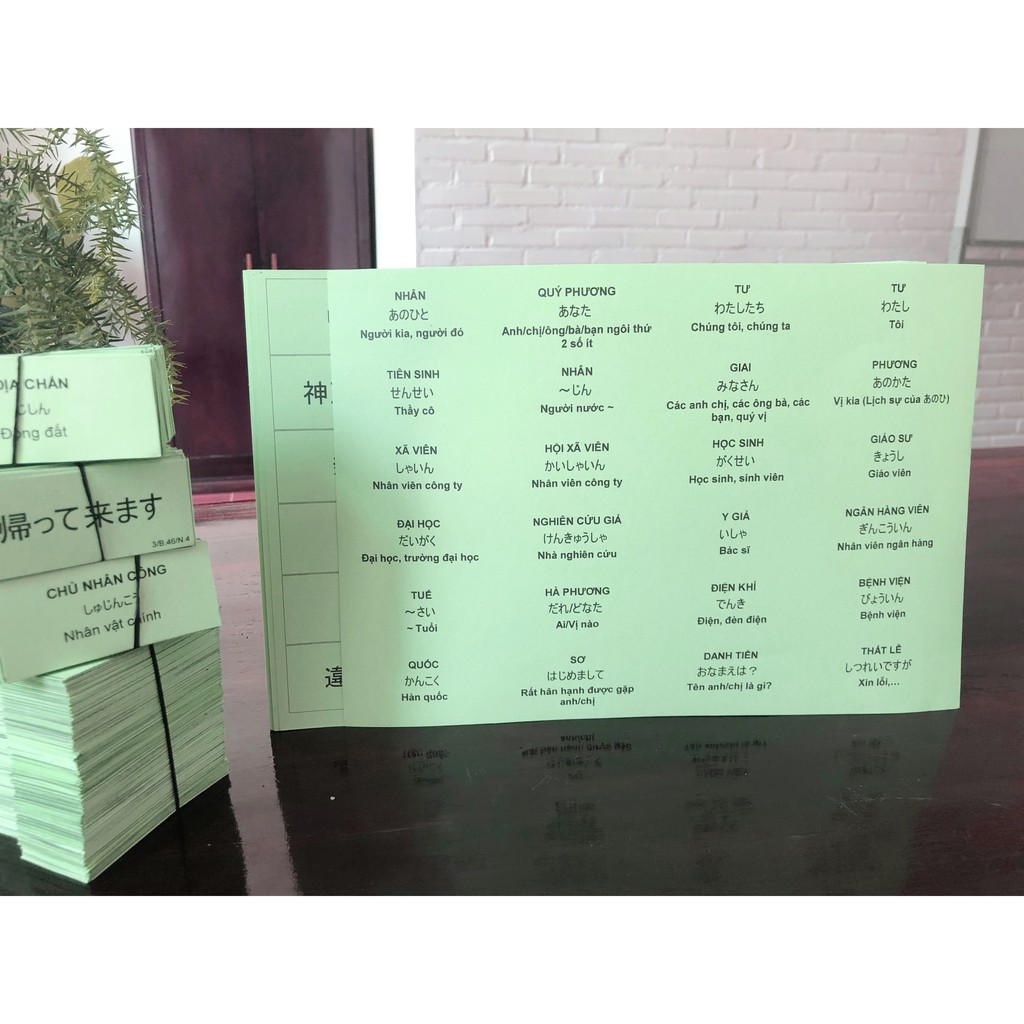 Bộ flashcard học từ vựng Kanji N5  Sách Minnano 1