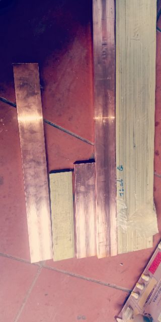Thanh đồng đỏ dài 20cm rộng 5cm dày 1cm