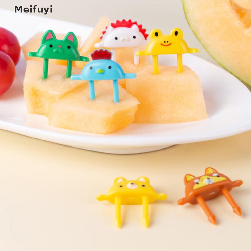 Set 6 Nĩa Ăn Trái Cây / Tráng Miệng Hình Động Vật Hoạt Hình Mini Trang Trí Tiệc Tùng