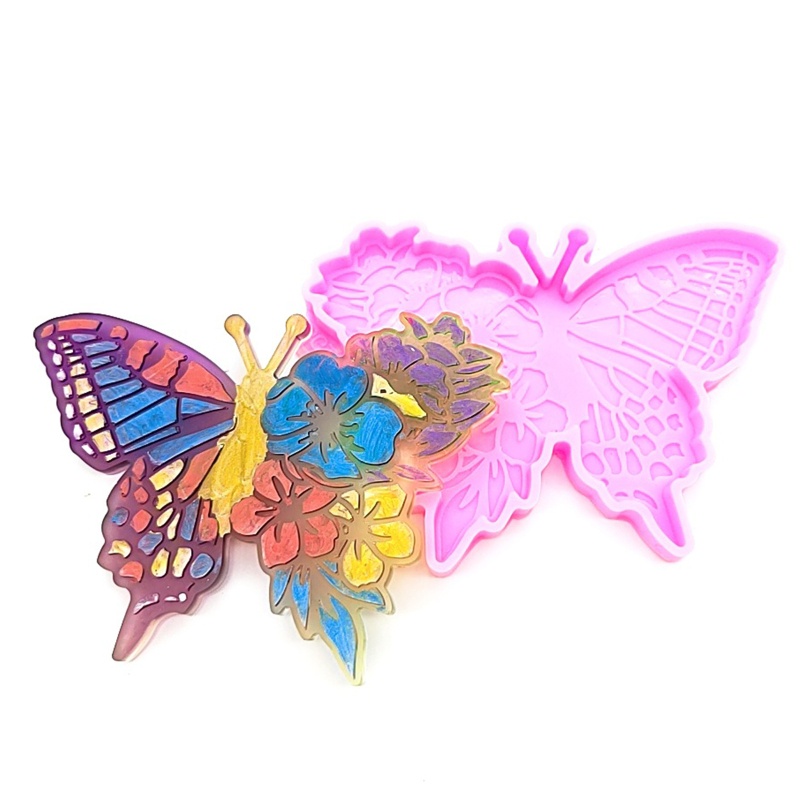 Khuôn Silicone Làm Đế Lót Ly Hình Bươm Bướm DIY