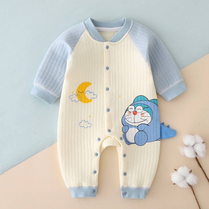 Bodysuit cho bé Body dài tay trần bông cho trẻ sơ sinh 3-18 tháng SLTB12