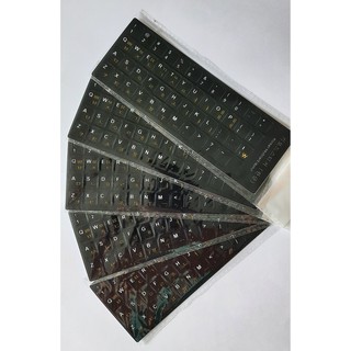 Set 5 miếng dán bàn phím tiếng Hàn nền đen chữ vàng đẹp