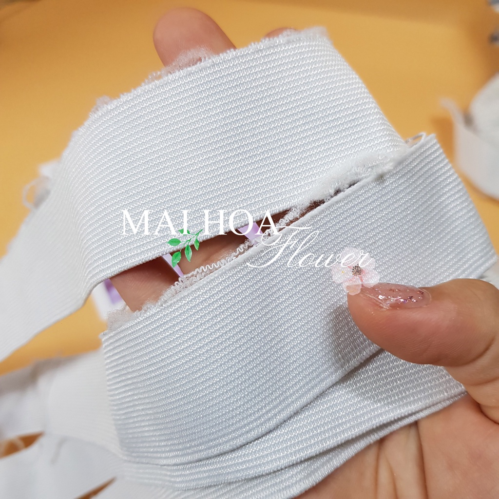 Dây thun quần trắng size 3.5cm chun quần loại dày chống vặn chống bai Maihoaflower
