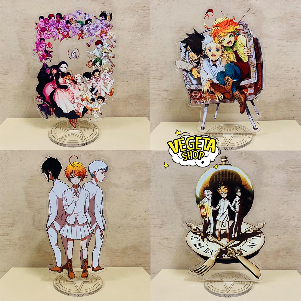 Mô Hình Tượng Standee Acrylic Mica 2 mặt - Miền đất hứa The Promised Neverland - Normal Emma Ray Isabella - 16cm