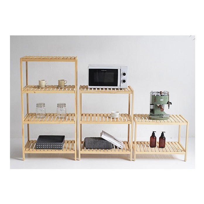 KỆ GỖ ĐỂ LÒ VI SÓNG 3 TẦNG - GỖ THÔNG NHẬP KHẨU - SIZE 60 X 80 CM | BigBuy360 - bigbuy360.vn