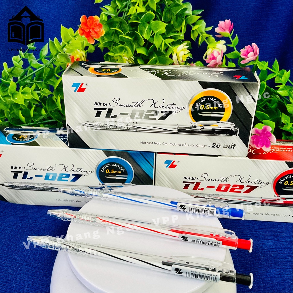 Bút Bi TL-027 Ngòi 0.5mm Màu Xanh, Đỏ, Đen