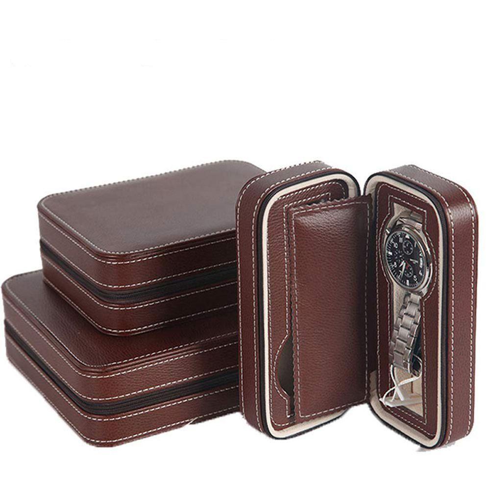 Hộp Đựng Đồng Hồ QUINTON Thiết Kế Đơn Giản Có Khóa Kéo Phong Cách Vintage Ốp