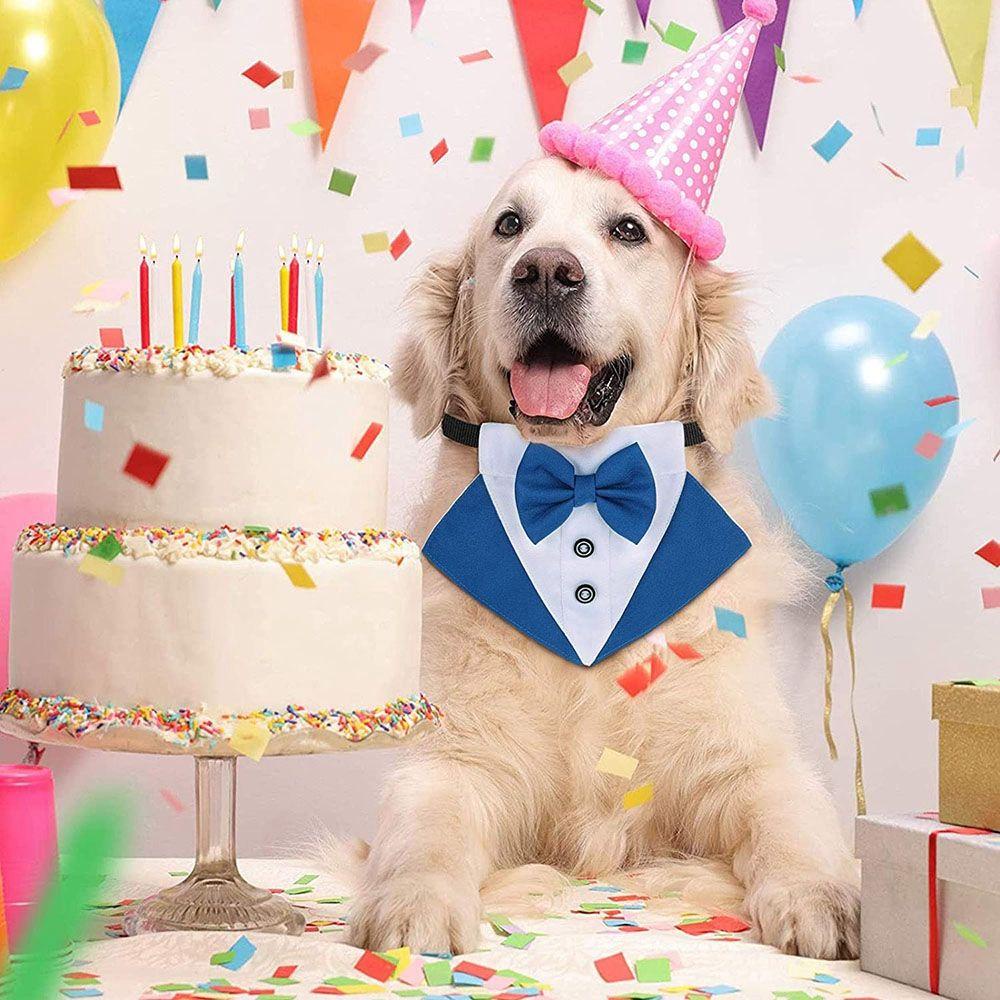 Khăn Choàng Cổ Tuxedo Màu Đen Thắt Nơ Có Thể Điều Chỉnh Cho Cún Cưng