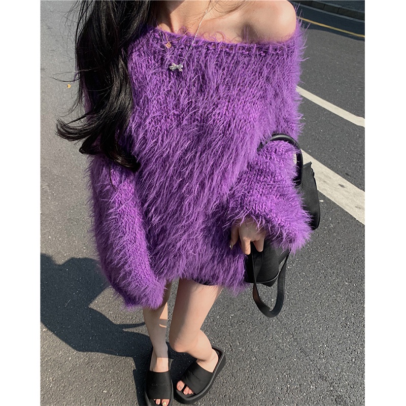 Áo Sweater Dệt Kim Tay Dài Cổ Tròn Dáng Rộng Thời Trang Mùa Thu 2022 Mới