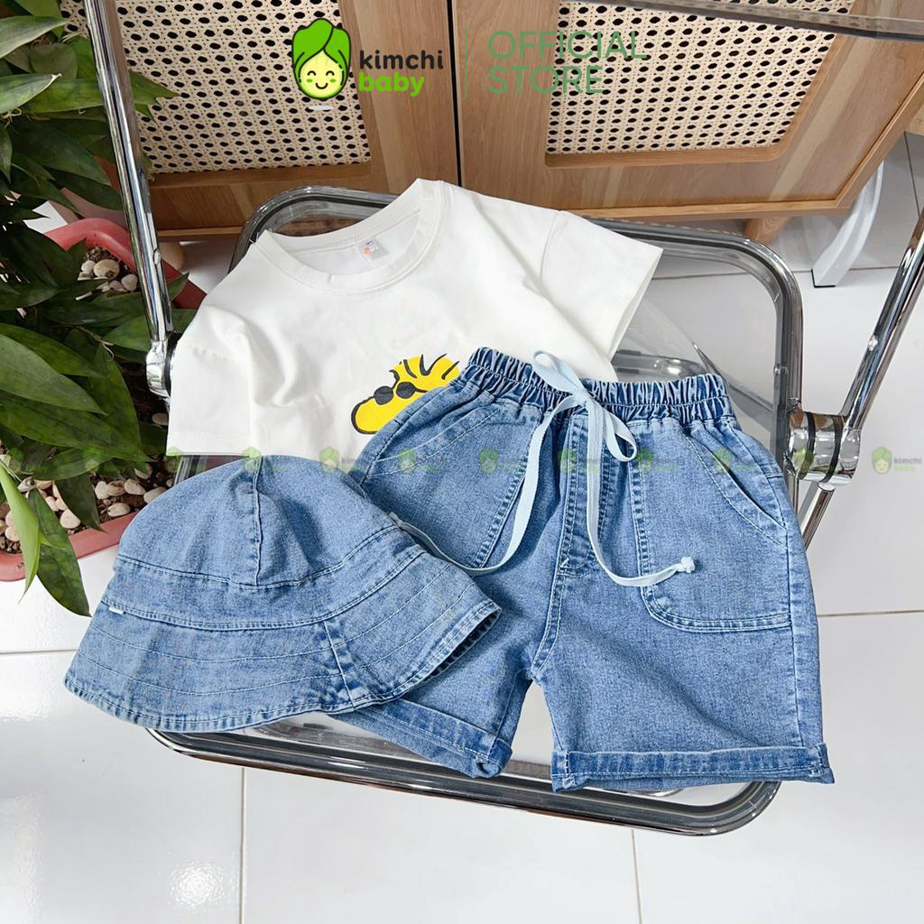 Đồ Bộ Bé Trai Kèm Mũ Áo Cotton Quần Jeans Họa Tiết Động Vật Dễ Thương, Bộ Quần Áo Cho Bé Mặc Nhà CK344