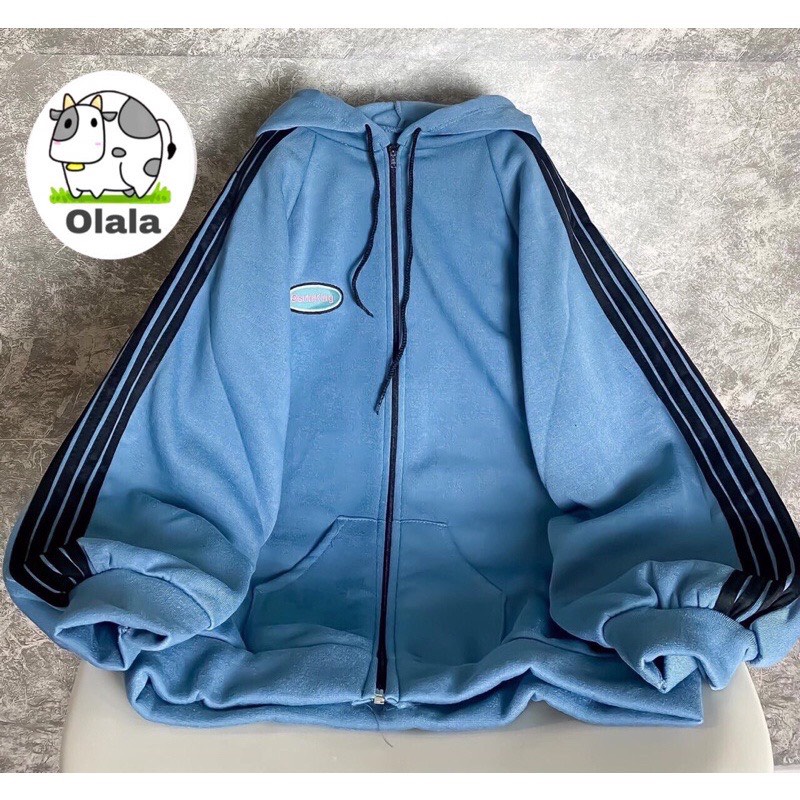 Aó khoác nỉ ba sọc tay bồng hót | BigBuy360 - bigbuy360.vn