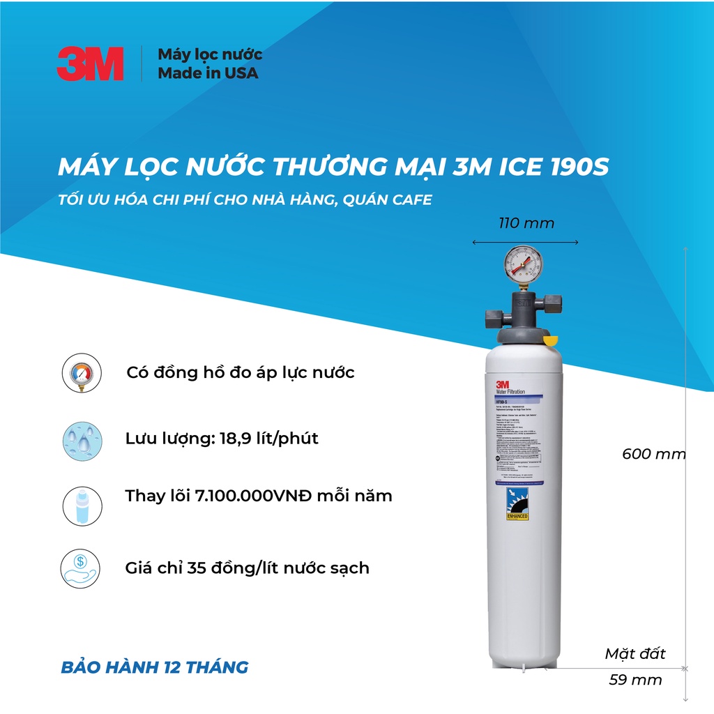 Máy Lọc Nước Công Nghiệp 3M ICE190-S