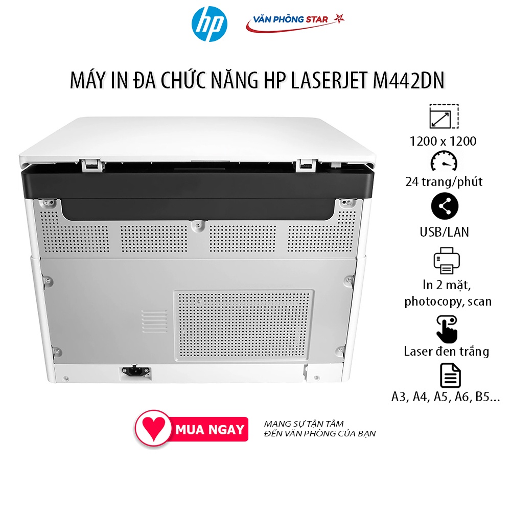 [FREESHIP] Máy in đa chức năng HP Laserjet 442DN copy, in, scan, tốc độ 24 trang/phút chính hãng tại VANPHONGSTAR