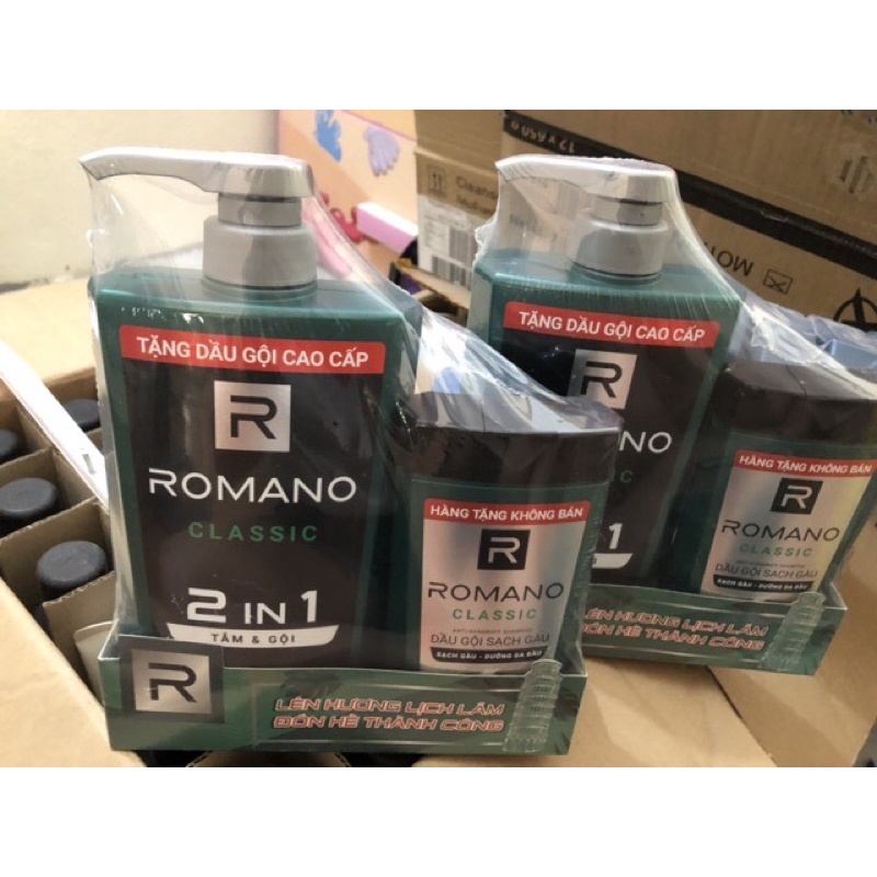 COMBO TẮM GỘI 2in 1 ROMANO TẶNG DẦU GỘI