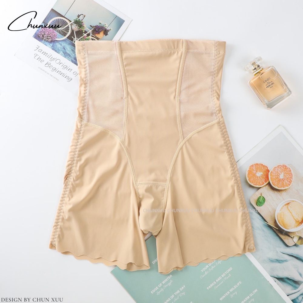 Quần lót nữ cạp cao gen bụng vải su lạnh phối ren lưới có thanh nẹp định hình chống cuộn cao cấp ChunXuu GB18