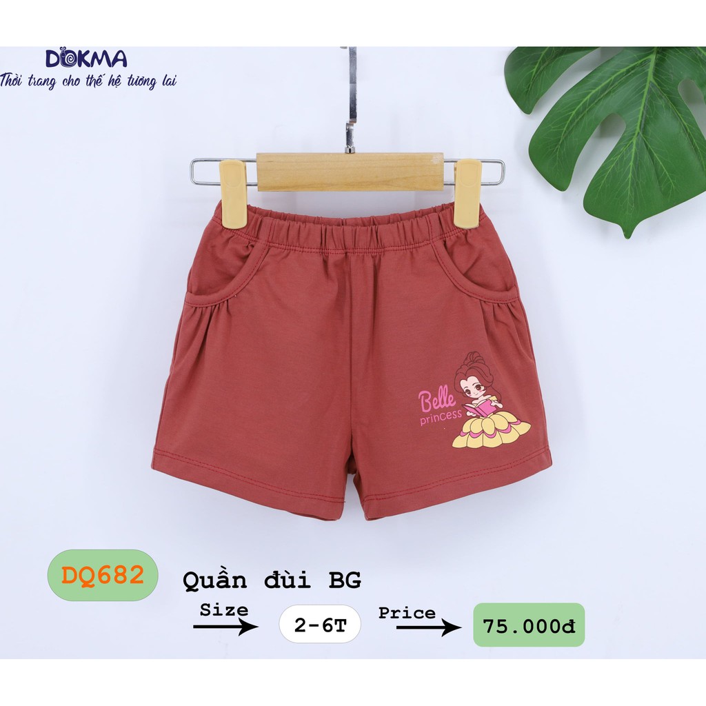 Quần đùi Dokma vải cotton cho bé gái 2-6Y DQ682