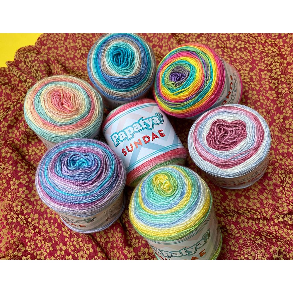 Cuộn len loang 100% Micro Acrylic Papatya Sundae