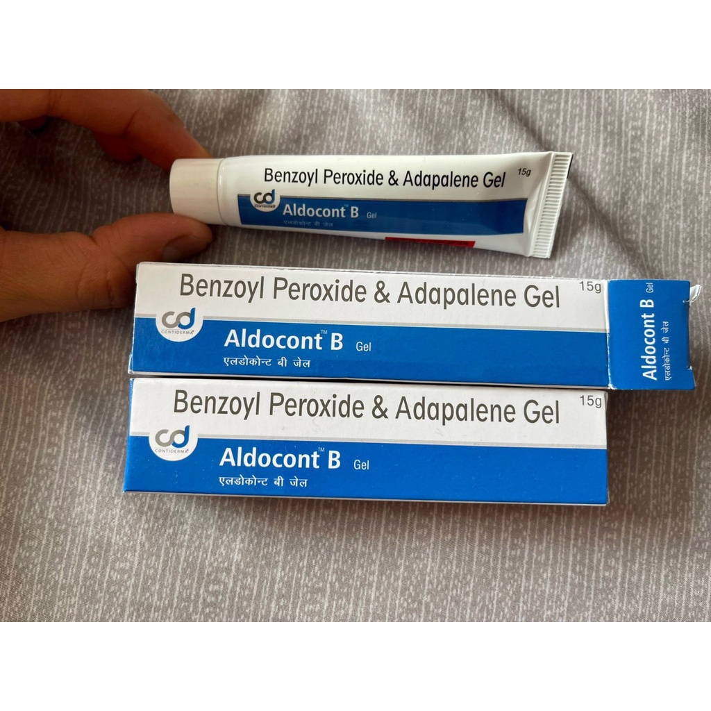 ✅[Chính Hãng] Aldocont B gel (15g) 0.1% adapalene và 2.5% benzoyl peroxide, loại bỏ hết mụn nhanh, chấm mụn