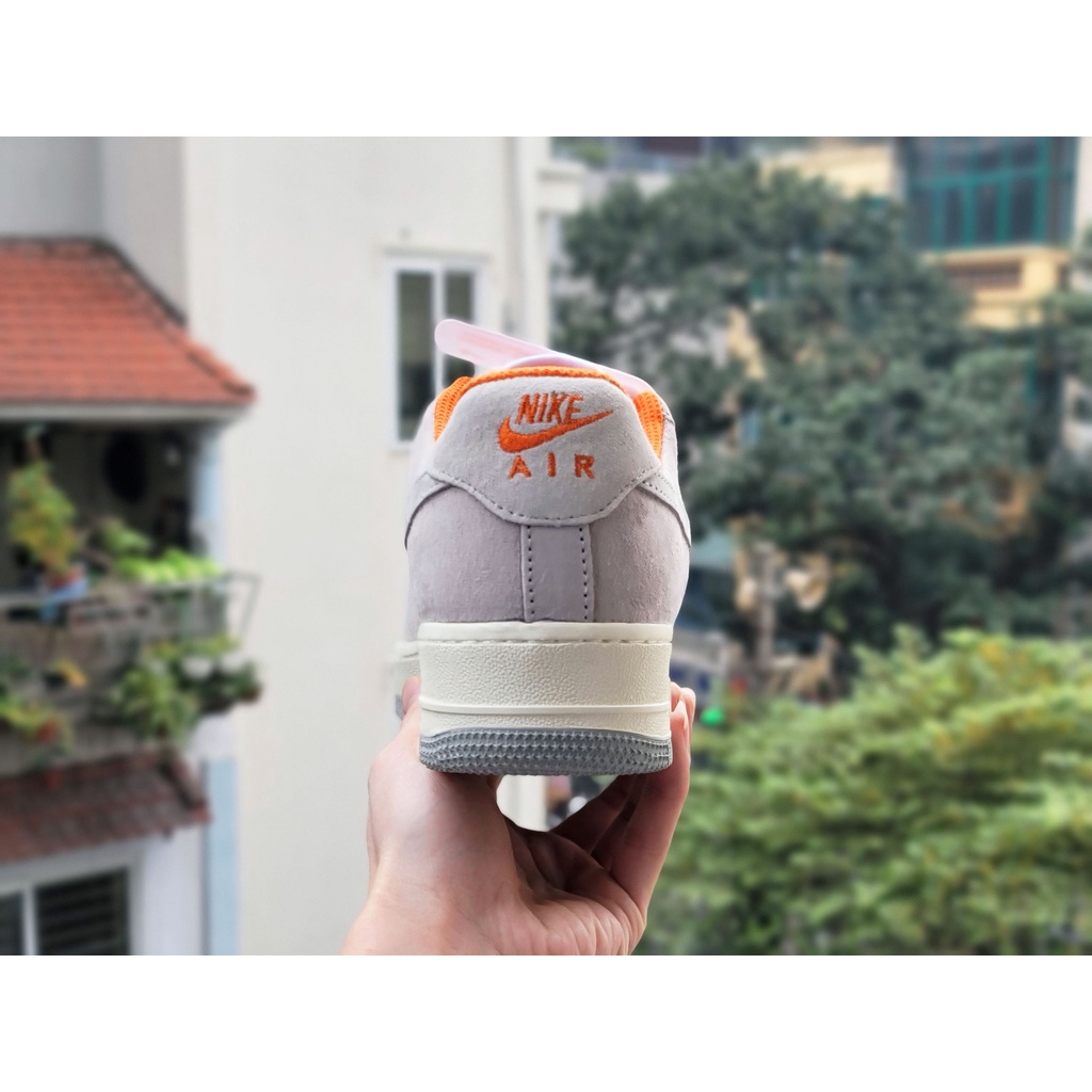 Giày Thể Thao Air Force 1 (Af1) Xám Lót Cam Cao Cấp Fullbox