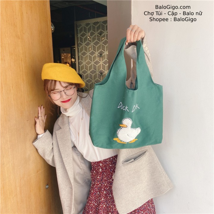 Túi tote vải canvas Duck dễ thương TT83 - BaloGigo