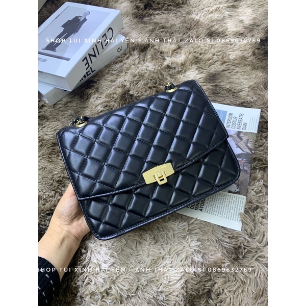 Túi Cnk đeo chéo trần trám khoá dập logo hãng hàng qc loại 1