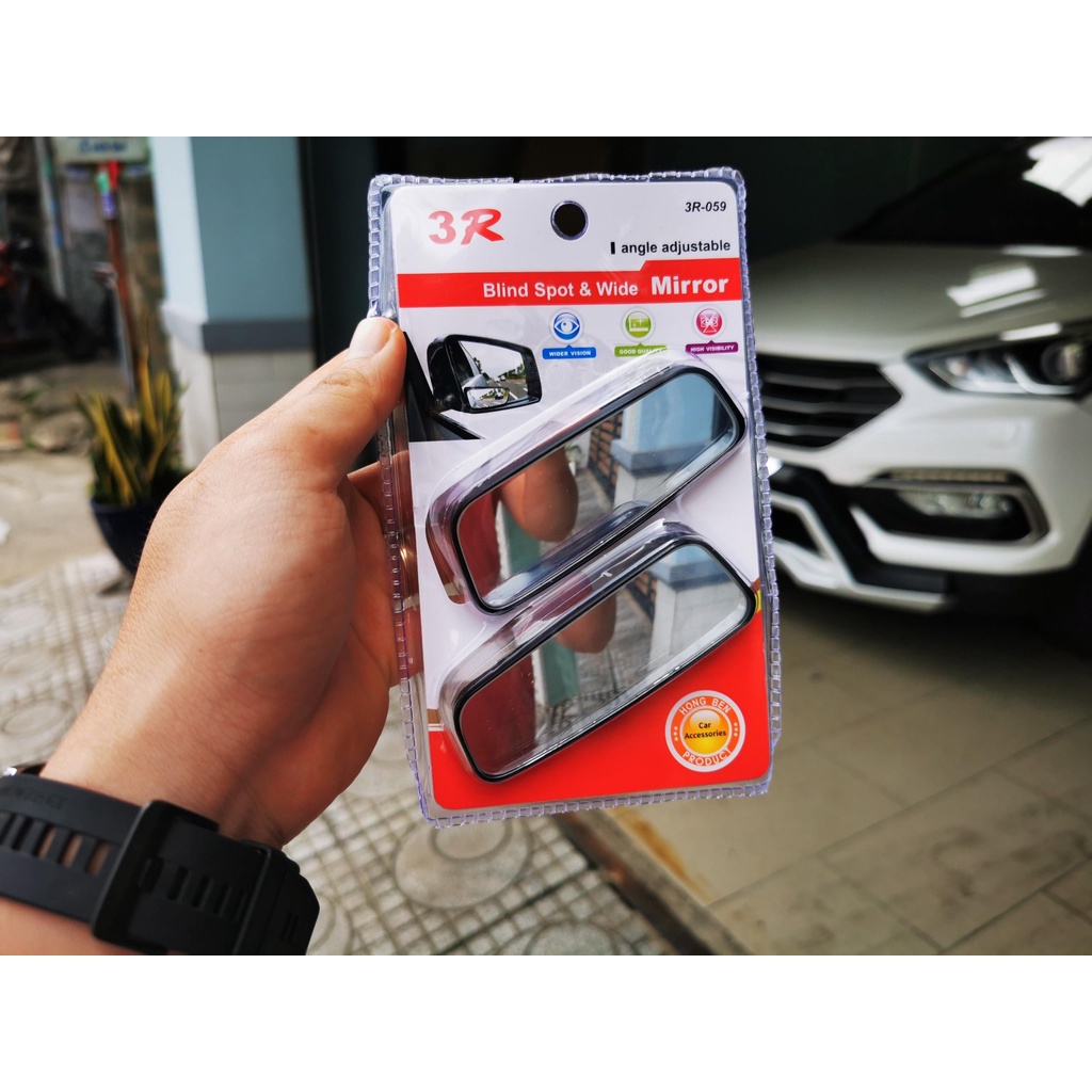 Bộ 2 Gương Xóa Điểm Mù 3R 3R-059 Gắn Chiếu Hậu Hình Chữ Nhật Mở Rộng Quan Sát