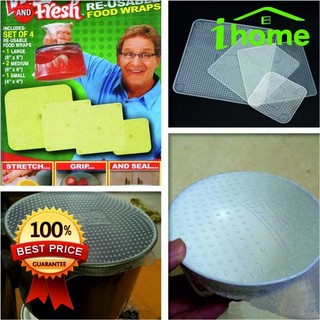 Bộ 4 miếng màng bọc thực phẩm Silicon cao cấp